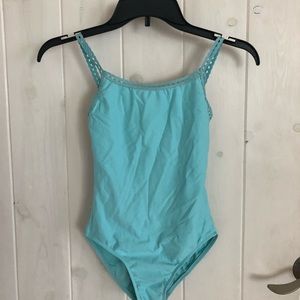 Blue wear moi lace strap leotard